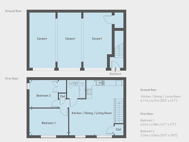 Floor plan, 2 apartment - artist's impression subject to change